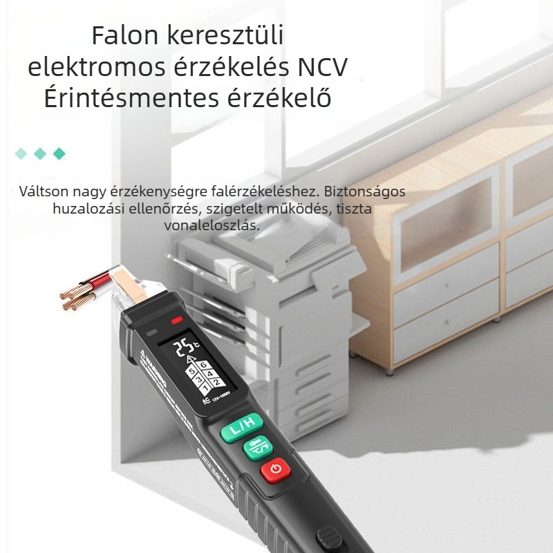 Fuyi FY18D Intelligens feszültségteszter, villanyszerelőnek, otthoni használatra, N/L vonal detektálás és megszakítási pontok tesztelése
