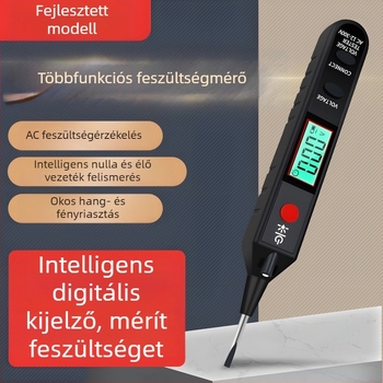 Villanyszerelői feszültségteszter digitális kijelzővel, többfunkciós, élő/nullvonal teszt és kontinuitás