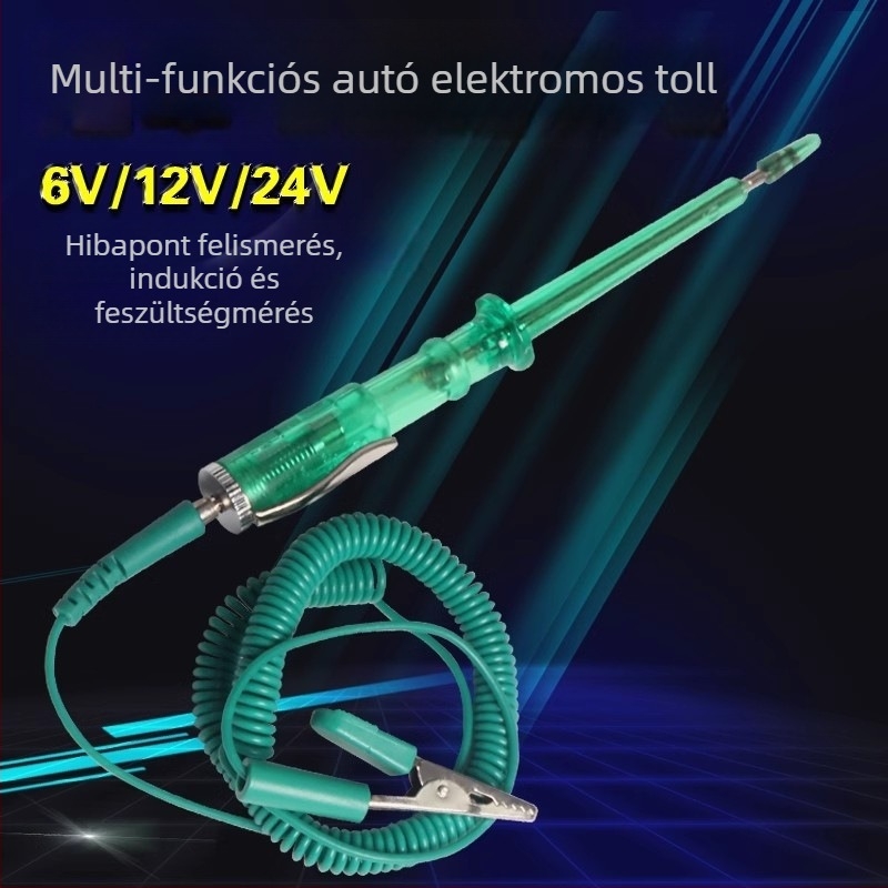 Multifunkcionális autó feszültségmérő toll, 6V/12V/24V, tesztlámpa és áramkör-ellenőrzés