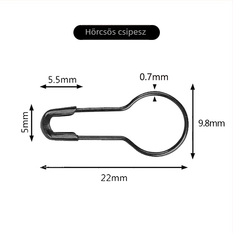 Tigris márkájú rozsdamentes acél tölcsér alakú biztonsági tű, Series 01, csomagolás 1000 darab