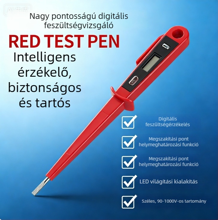 8868 típusú digitális kijelzős, világító, többfunkciós elektromos teszt toll