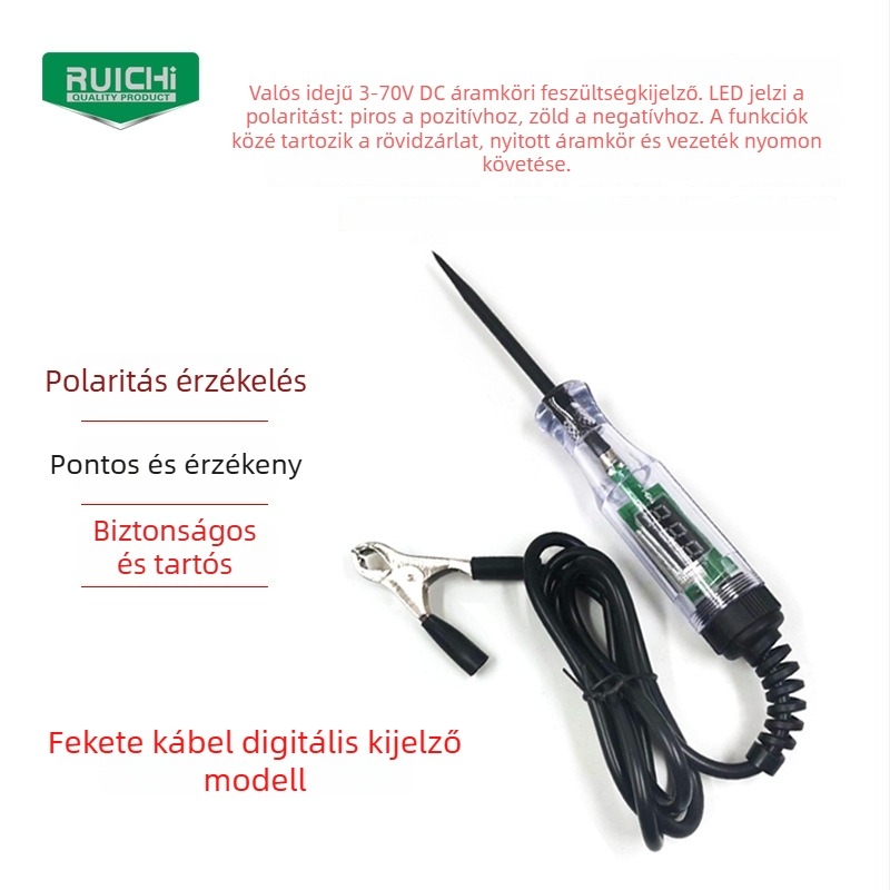Autóvillamossági áramkör teszter tollal, 3V-70V