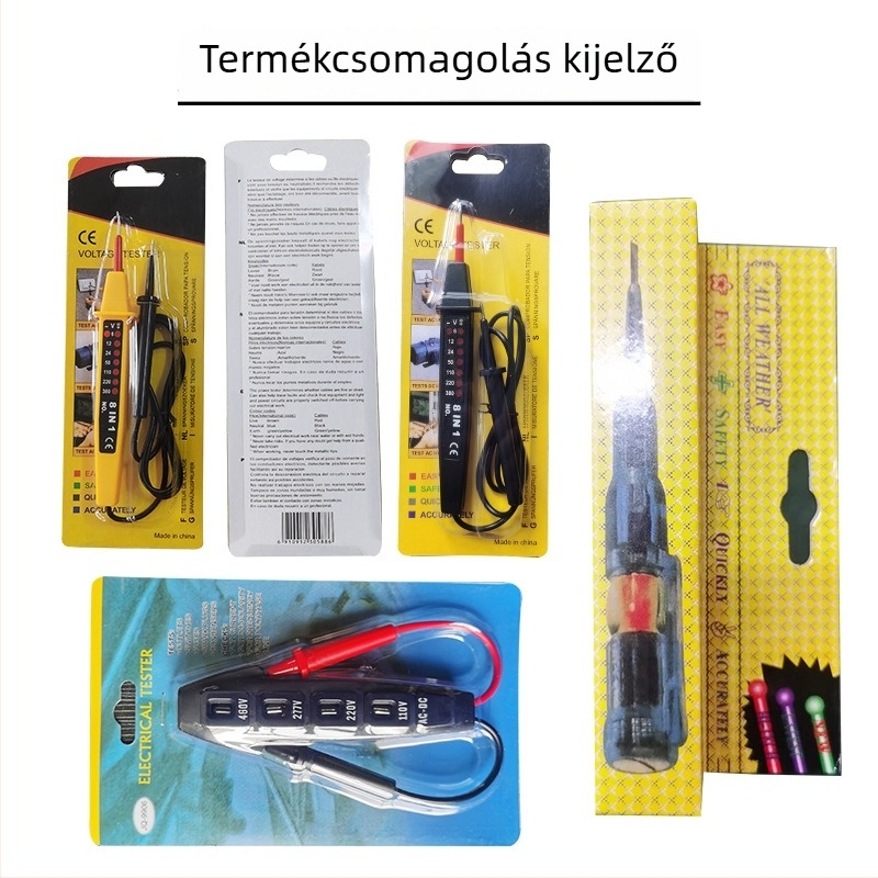 Villanyszerelőknek szánt többszörös funkciójú teszt toll él/fázis azonosítással, intelligens érzékelés, vízálló, két LED-del