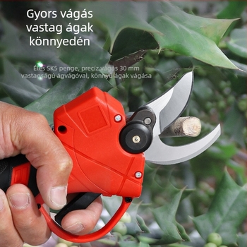 Ágvágó olló, újratölthető lítium akkumulátorral, 220V, ágakhoz, ütésmentes