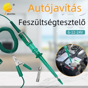 Autó villamos áramkör tesztpen – 6V-12V-24V, akkumulátor és áramkör diagnosztikai eszköz, zöld LED