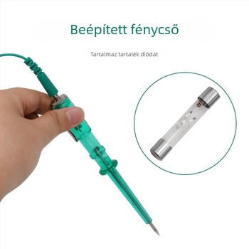 Autó villamos áramkör tesztpen – 6V-12V-24V, akkumulátor és áramkör diagnosztikai eszköz, zöld LED