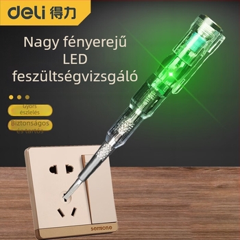 Deli feszültségteszter toll elektroműszerészeknek, többfunkciós intelligens érzékeléses detektálás és élénk színű LED kijelző, DL8004