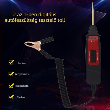 Car Doctor digitális feszültségmérő eszköz autókarbantartáshoz és áramkörök teszteléséhez, kijelzővel