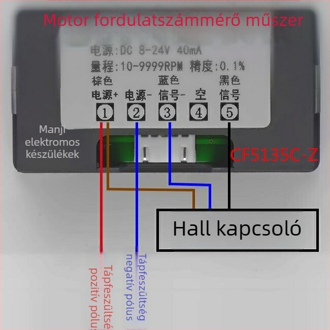 Cf5135C-Z Ipari kék LED motorfordulatszám-panel Hall kapcsolóval, autó tachométer