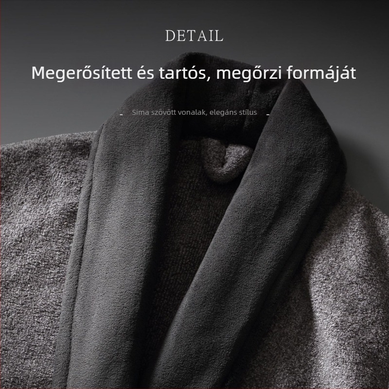 Antibakteriális fürdőköpeny korallfleece anyagból, gyorsan száradó, vízfelvételt biztosító és bolyhosodásmentes, uniszex, hosszú, téli, vastag