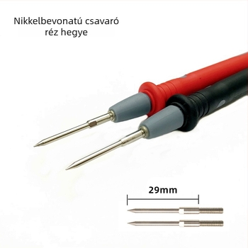 8 az 1-ben multifunkciós multiméter tesztvezeték PVC házban és cserélhető csúcsokkal