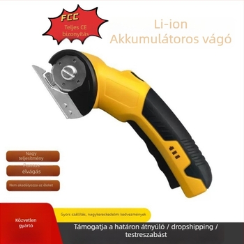 Hongyi elektromos textilvágó olló, újratölthető lítium akkumulátorral, 3,6 V, széles anyagokra