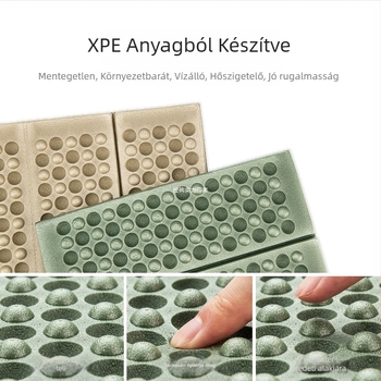XPE nedvességálló hajlékony ülőpárna kempingezéshez — 1 személynek, modell: Folding Pad, tömeg 35 g