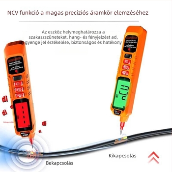 XIAOCETOOL nagyképernyős digitális feszültségmérő toll intelligens indukcióval neutrál- és fázis vezetékekhez, diagnosztika megszakításokhoz