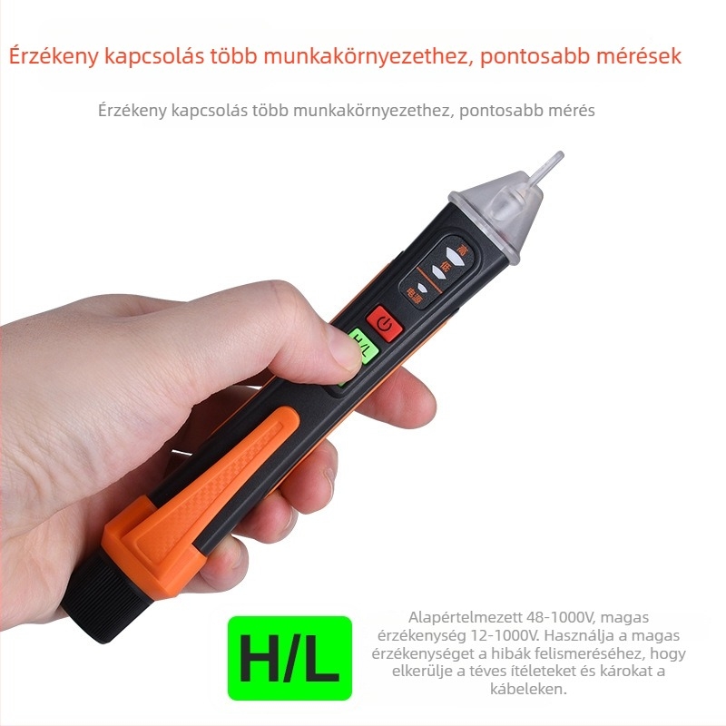 NJTY T02A Kapcs nélküli feszültségmérő villanyszerelőknek, intelligens észlelés, 12–1000 V