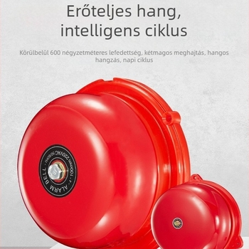 Tűzriasztó csengő hang- és fényriasztással és vészhelyzeti gombbal otthon, műhely, raktár, gyár és kereskedelmi célokra