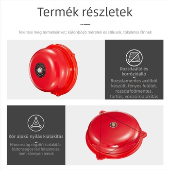 Tűzriasztó csengő hang- és fényriasztással és vészhelyzeti gombbal otthon, műhely, raktár, gyár és kereskedelmi célokra