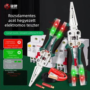 Villanyszerelő multifunkcionális drótlehúzó fogó teszt tollal, rozsdamentes acélból, 285 g