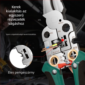 Villanyszerelő multifunkcionális drótlehúzó fogó teszt tollal, rozsdamentes acélból, 285 g