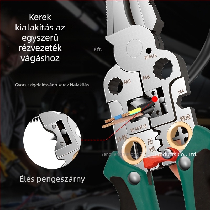 Villanyszerelő multifunkcionális drótlehúzó fogó teszt tollal, rozsdamentes acélból, 285 g