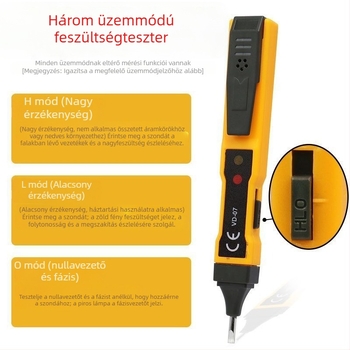 Érintés nélküli indukciós teszt toll intelligens hang- és fényriasztással élő vezetékek és áramkör megszakításának észlelésére