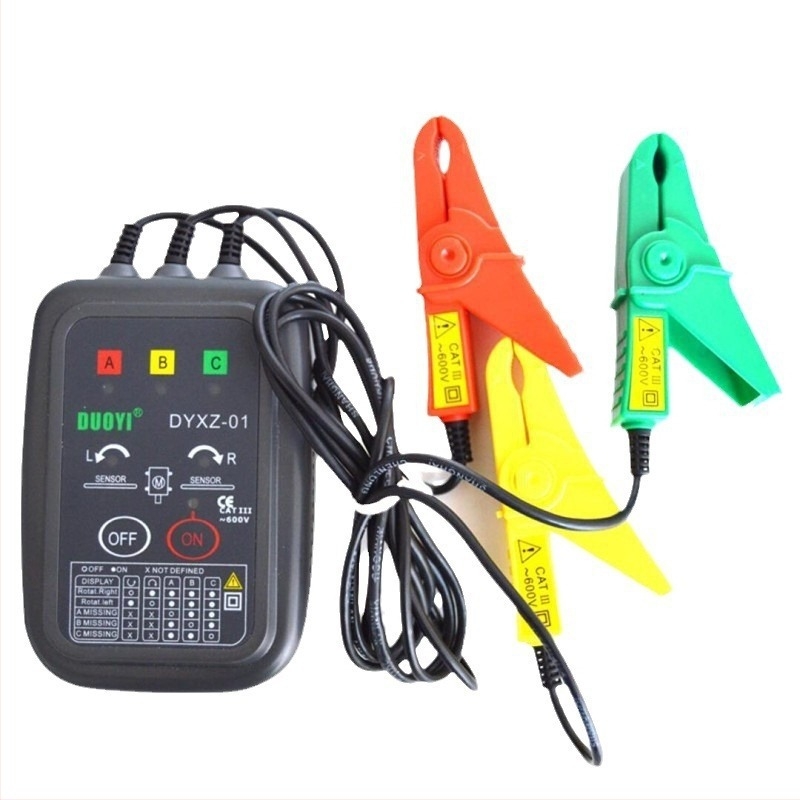 Háromfázisú fázissorrend-tesztelő DYXZ-01, érintésmentes észlelés, fázis teszter; Márka Guangzhou Duoyi