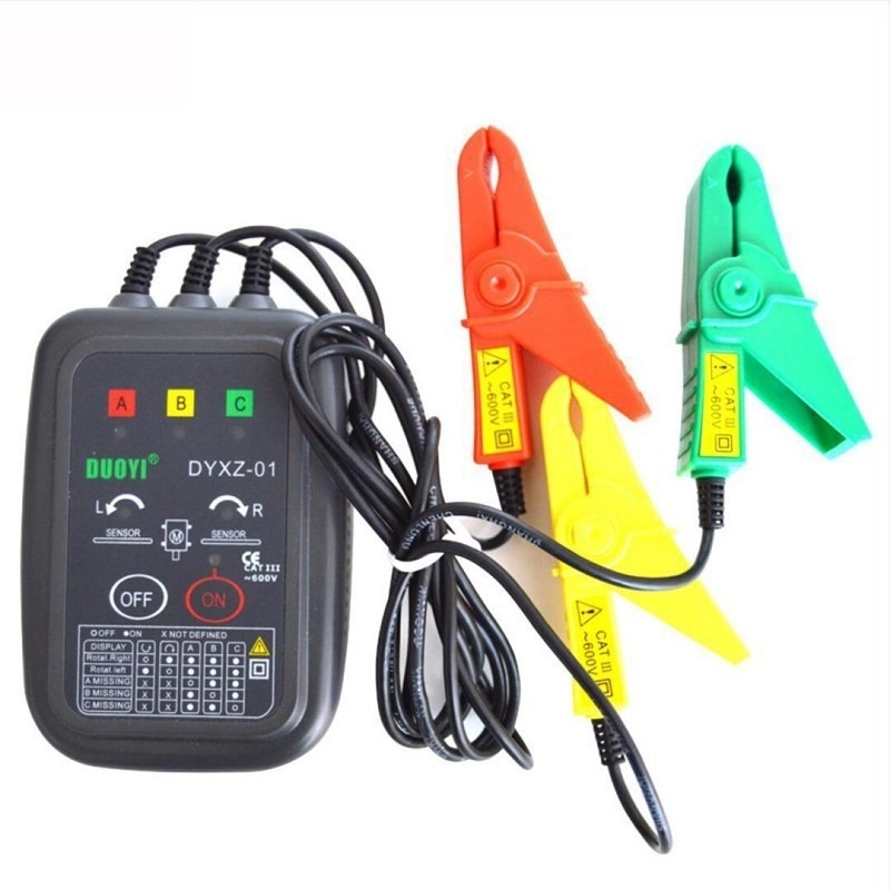 Háromfázisú fázissorrend-tesztelő DYXZ-01, érintésmentes észlelés, fázis teszter; Márka Guangzhou Duoyi