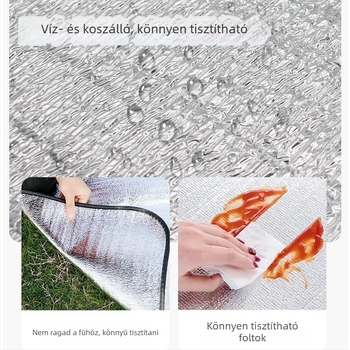 Kemping nedvességellenálló matrac alumíniumfóliával és gyöngyház gyapottal, csúszásmentes, modell YLBD-D001, 4–6 személyre