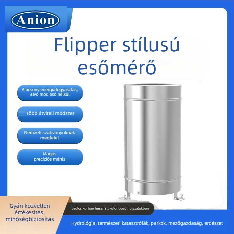 Anain tipping bucket esőmérő készülék a csapadék monitorozására, modell 001, mérési skála 0.5/0.2/0.1 mm, tárolókapacitás 0.5/0.2/0.1 mm, súly 4 kg