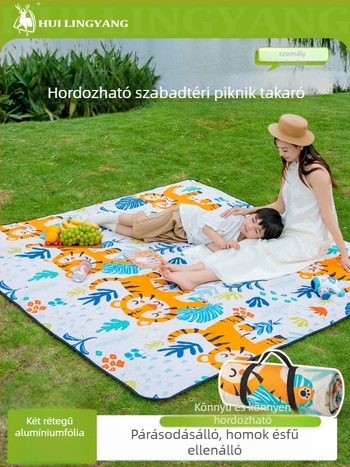 Piknik matrac, vízálló és nedvességálló, vastagított, hordozható kültéri kempinghez, 3–4 főnek alkalmas, márka Empty Antelope, anyag Encrypted pongee, modell Picnic Mat, súly 1000 g