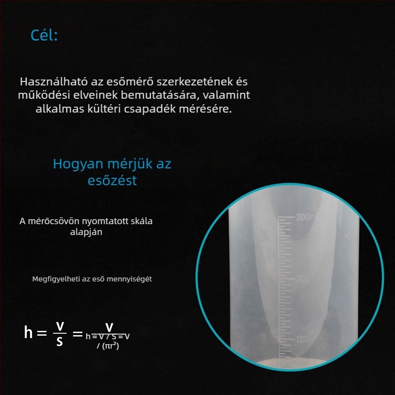 Műanyag esőmérő – általános iskola természettudományos oktatásához, beltéri és kültéri használatra, Pomelo Color márka