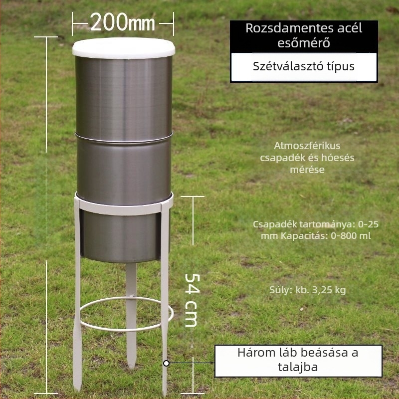 Műanyag esőmérő általános iskola természettudományos oktatáshoz – eső és hó mérése geográfia órákhoz.