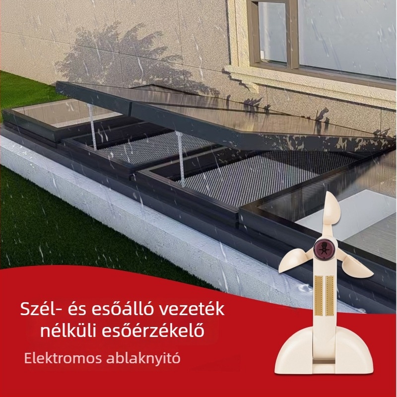 Guangmai Vezeték nélküli szél- és esőérzékelő elektromos ablaknyitó – ajtó- és ablakmozgató, vezeték nélküli távirányító