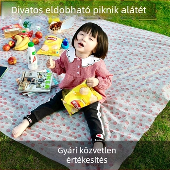 Egyszer használatos grill- és piknik alátét, vastag gyeppad, nedvességálló és vízálló, 150×200 cm