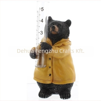 Medve alakú esőmérő műgyantából a kertbe — Shangzhen, kézműves műgyanta termék, karton csomagolás