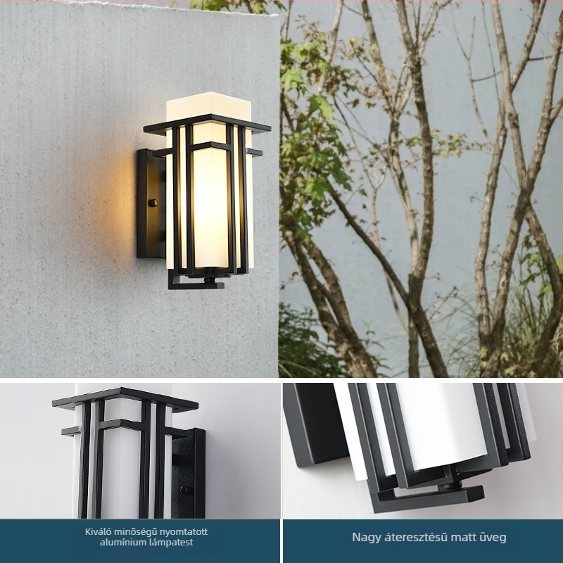 Új kínai stílusú kültéri falikar; vízálló és rozsdamentes (TD17003, 24 LED, 220V, 3000K, IP44)