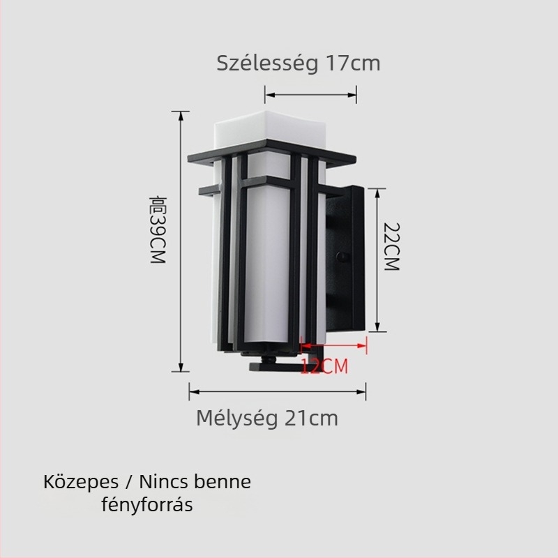 Új kínai stílusú kültéri falikar; vízálló és rozsdamentes (TD17003, 24 LED, 220V, 3000K, IP44)