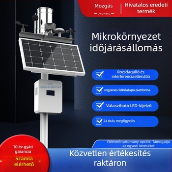 Kültéri automata időjárási állomás esőzésekhez talajhőmérséklet és nedvesség monitorozással, modell Dze-003, Dizhenen, 200V, tömeg 10 kg