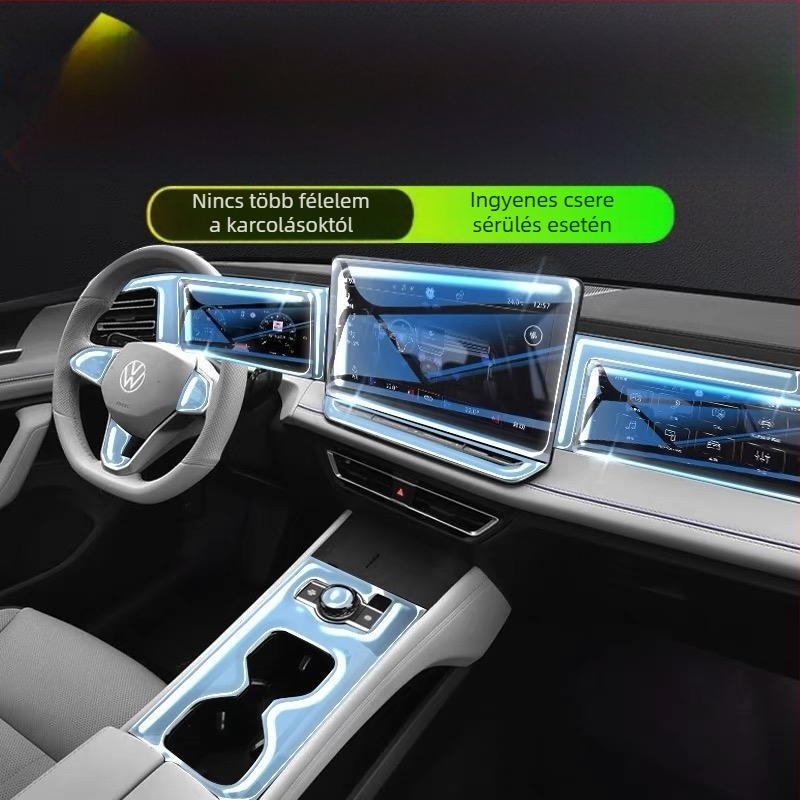 VW Tiguan L navigációs kijelzővédő fólia – TPU, Testreszabás nélkül, Ajándék: Egyéb