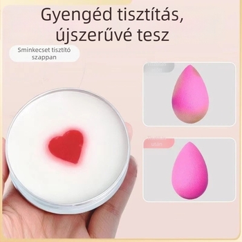 Sminkecset tisztító szappan, púderpuff és mini hordozható tisztítószer kozmetikai ecsetekhez