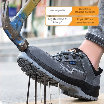 Munkavédelmi cipők velúrból, alacsony profilú felső résszel, műanyag orrvédővel, ütés- és áthatolásálló, szigetelt, kopásálló (Anyag: velúr; Felsőrész: alacsony profil; Orrvédő: műanyag; Funkciók: ütésálló, áthatolásálló, szigetelés, kopásálló)