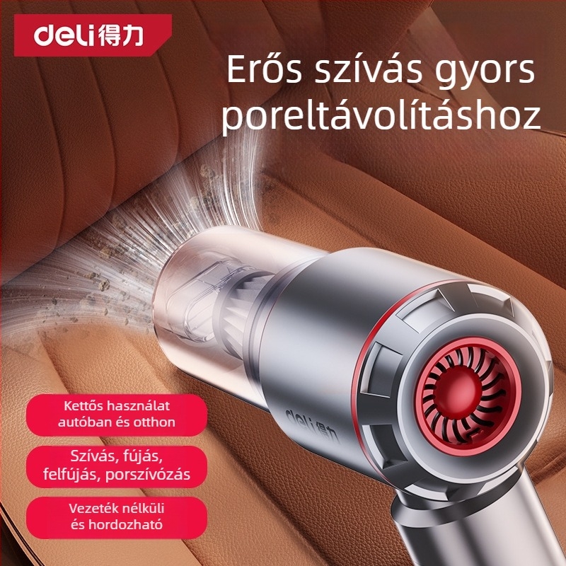Kétfunkciós autó- és otthoni porszívó, kézi, vezeték nélküli, 7.4V, 120W, 4000Pa szívás