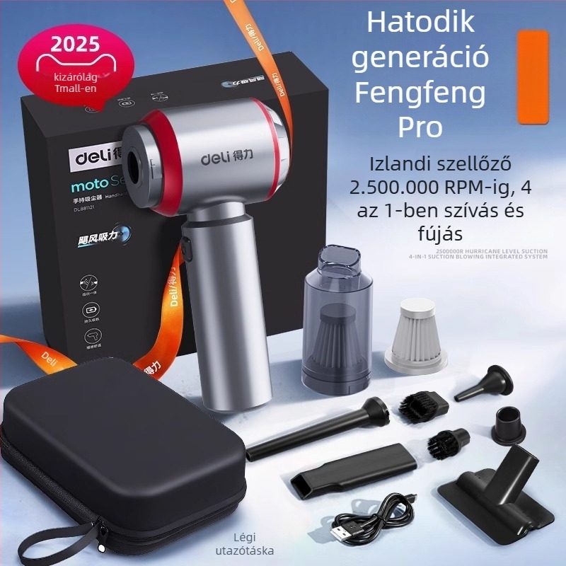 Kétfunkciós autó- és otthoni porszívó, kézi, vezeték nélküli, 7.4V, 120W, 4000Pa szívás