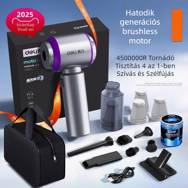 Kétfunkciós autó- és otthoni porszívó, kézi, vezeték nélküli, 7.4V, 120W, 4000Pa szívás