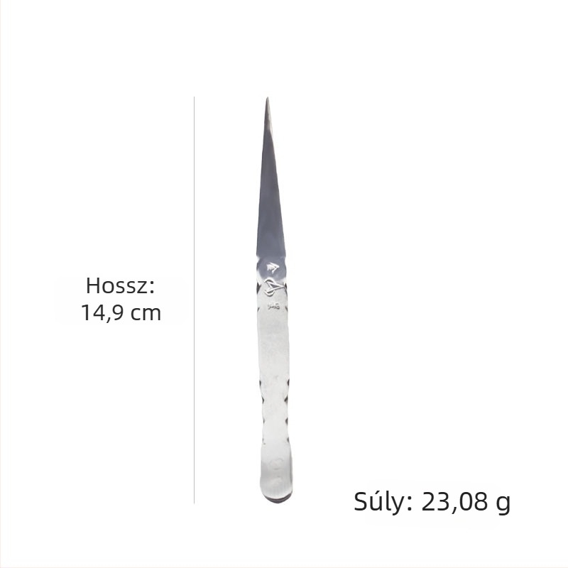 Rozsdamentes acélból készült, többfunkciós csipessz, egyenes és hajlított csúcsokkal, varráshoz és fonal behúzásához – minimalist design.