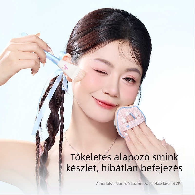 Alapozó ecset lapos fejjel és halfarok ívű kialakítással – zökkenőmentes felvitelhez folyékony alapozóra
