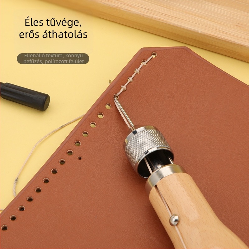 Bőr kézi varrót eszköz – DIY bőrkészítéshez, viaszos cérna, lyukasztó tű, vászon, LMDZ márka, csomagolás 200 db, 100 g, aranyos stílus