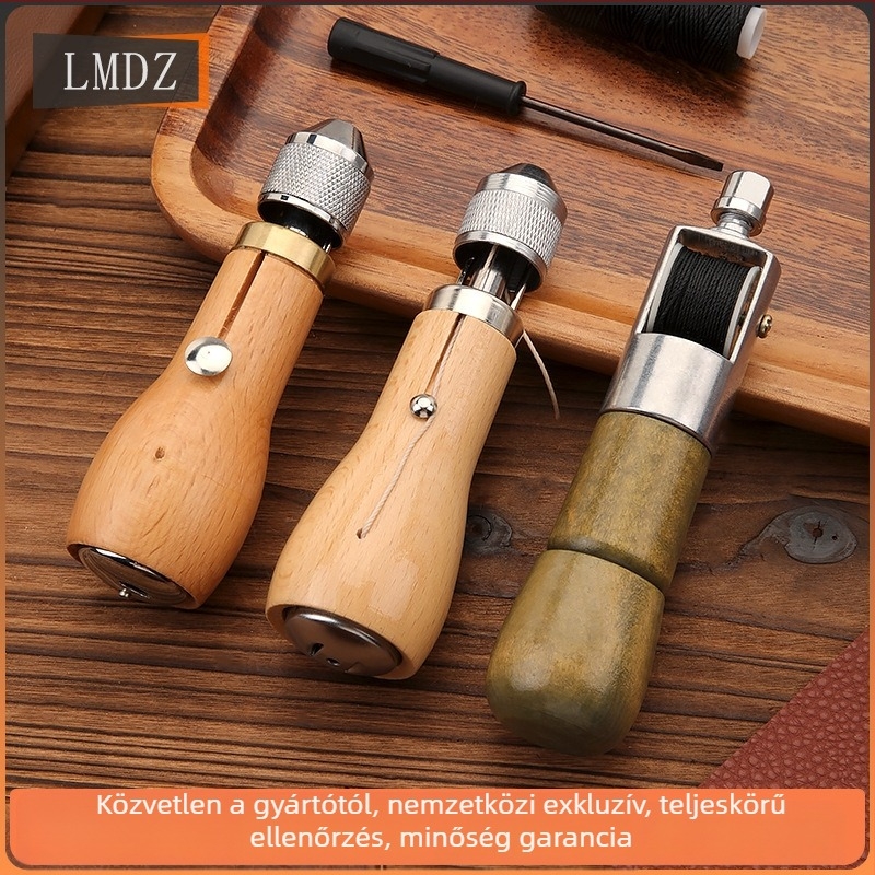 Bőr kézi varrót eszköz – DIY bőrkészítéshez, viaszos cérna, lyukasztó tű, vászon, LMDZ márka, csomagolás 200 db, 100 g, aranyos stílus