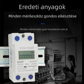 DDS7666 egyfázisú sínre szerelhető LCD-mérő, 2P, 220V háztartási energiamérő