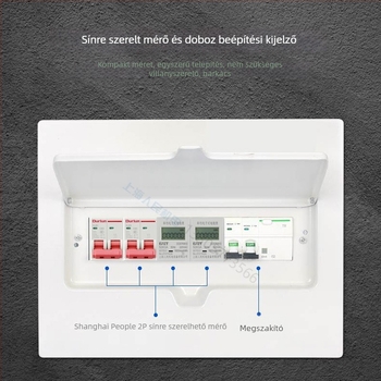 DDS7666 egyfázisú sínre szerelhető LCD-mérő, 2P, 220V háztartási energiamérő